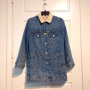 H&M Denim Jacket With Inside Sherpa-Lined